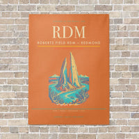Thumbnail for Roberts Field RDM — Redmond vertical canvas print - no frame - orange background