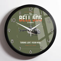 Thumbnail for Bell 505 Jet Ranger X design on green army framed wall clock