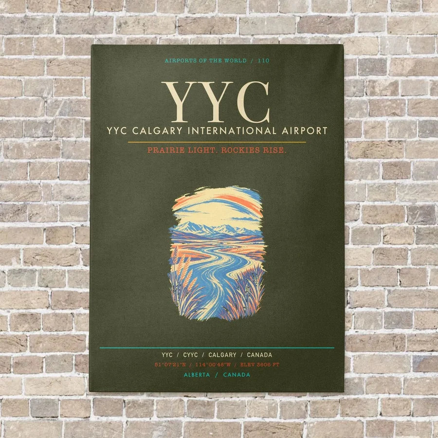 YYC Calgary International Airport - Canvas Framed - Green Army