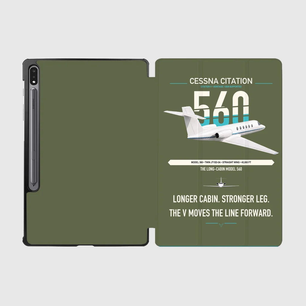 Cessna Citation 560 - Citation V design on green army samsung tablet tablet case