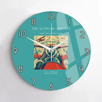 Thumbnail for VINTAGE G4202 - The Altitude Attempt - Designed Wall Clocks design on turquoise no-frame