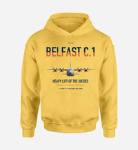 Thumbnail for Short Belfast C.1 design on yellow double-side hoodie, single-side print