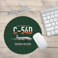 Thumbnail for C-54D Skymaster design on dark green round mouse pad