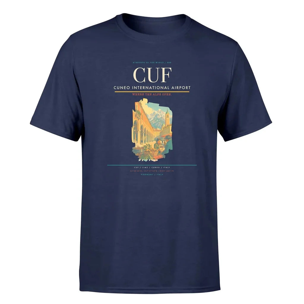 Cuneo Airport (CUF) Premium T-Shirt Navy Blue