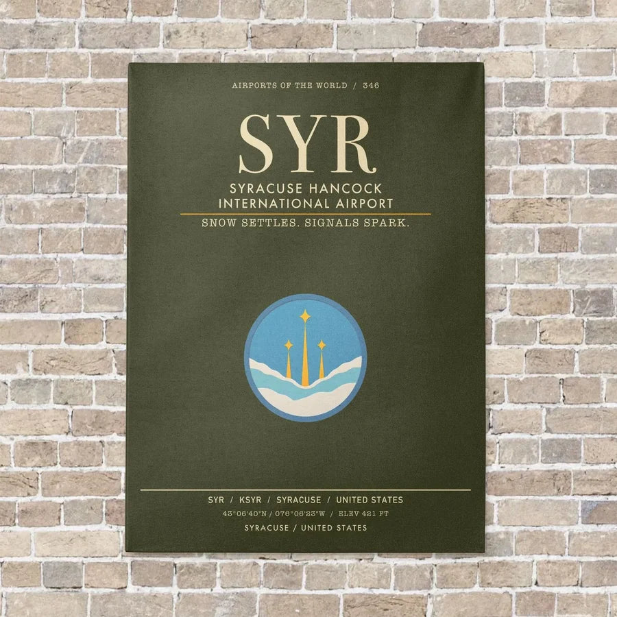 Syracuse Hancock International Airport SYR - Canvas Framed - Green Army