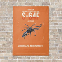 Thumbnail for Erickson S-64F Air Crane vertical canvas print - no frame - orange background