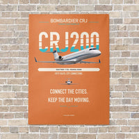 Thumbnail for Bombardier CRJ200 vertical canvas print - no frame - orange background