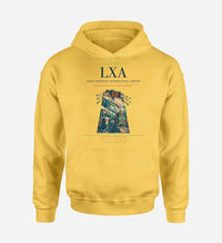 Thumbnail for Lhasa Gonggar International Airport (LXA) design on yellow hoodie single-side print
