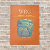 Thumbnail for Wrangell Airport WRG vertical canvas print - no frame - orange background