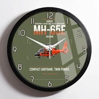 Thumbnail for Airbus MH-65E Dolphin design on green army framed wall clock