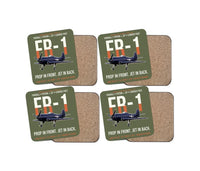 Thumbnail for FR-1 Fireball Prop in Front Jet in Back design on green army 4 pieces set coaster