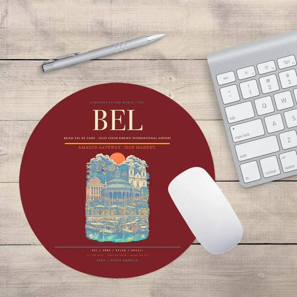 Belem Val de Cans - Julio Cezar Ribeiro International Airport BEL Mouse-Pad Round - Dark Red