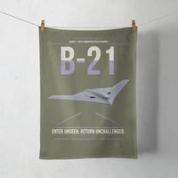 Thumbnail for B-21 Raider design on green army towel