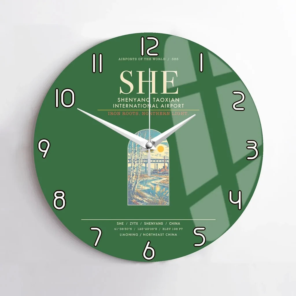 Shenyang Taoxian International Airport SHE Wall-Clock No-Frame - Green