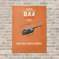 Thumbnail for Robinson R44 Raven II vertical canvas print - no frame - orange background