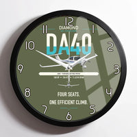 Thumbnail for Diamond DA40 design on green army framed wall clock
