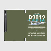 Thumbnail for Tecnam P2012 Traveller design on green army samsung tablet tablet case