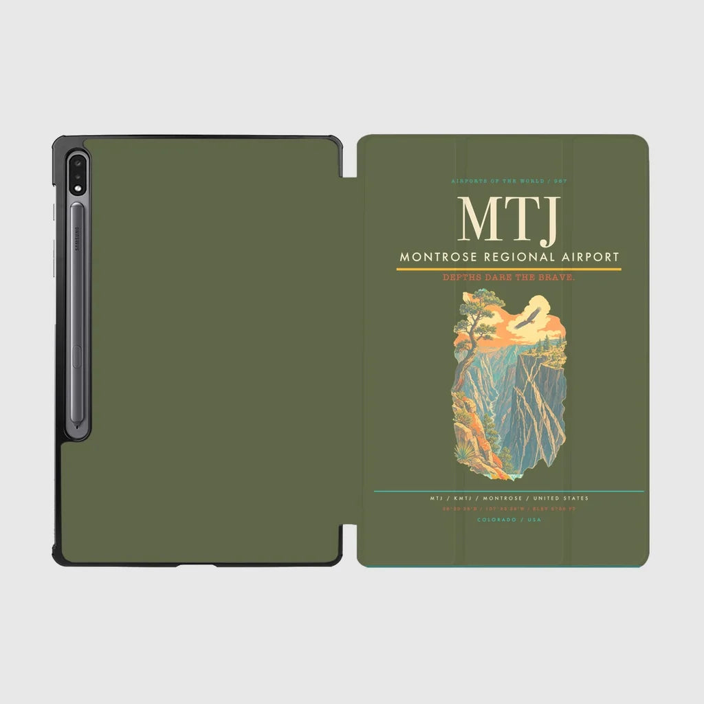 Montrose Regional Airport (MTJ) design on green army samsung tablet tablet case