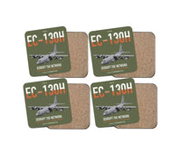 Thumbnail for EC-130H Compass Call design on green army 4 pieces set coaster