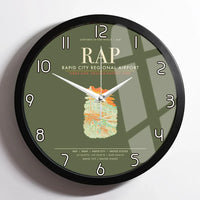 Thumbnail for Rapid City Regional Airport (RAP) design on green army framed wall clock