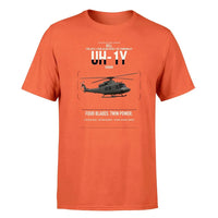 Thumbnail for Bell UH-1Y Venom design on orange t-shirt, single-side print