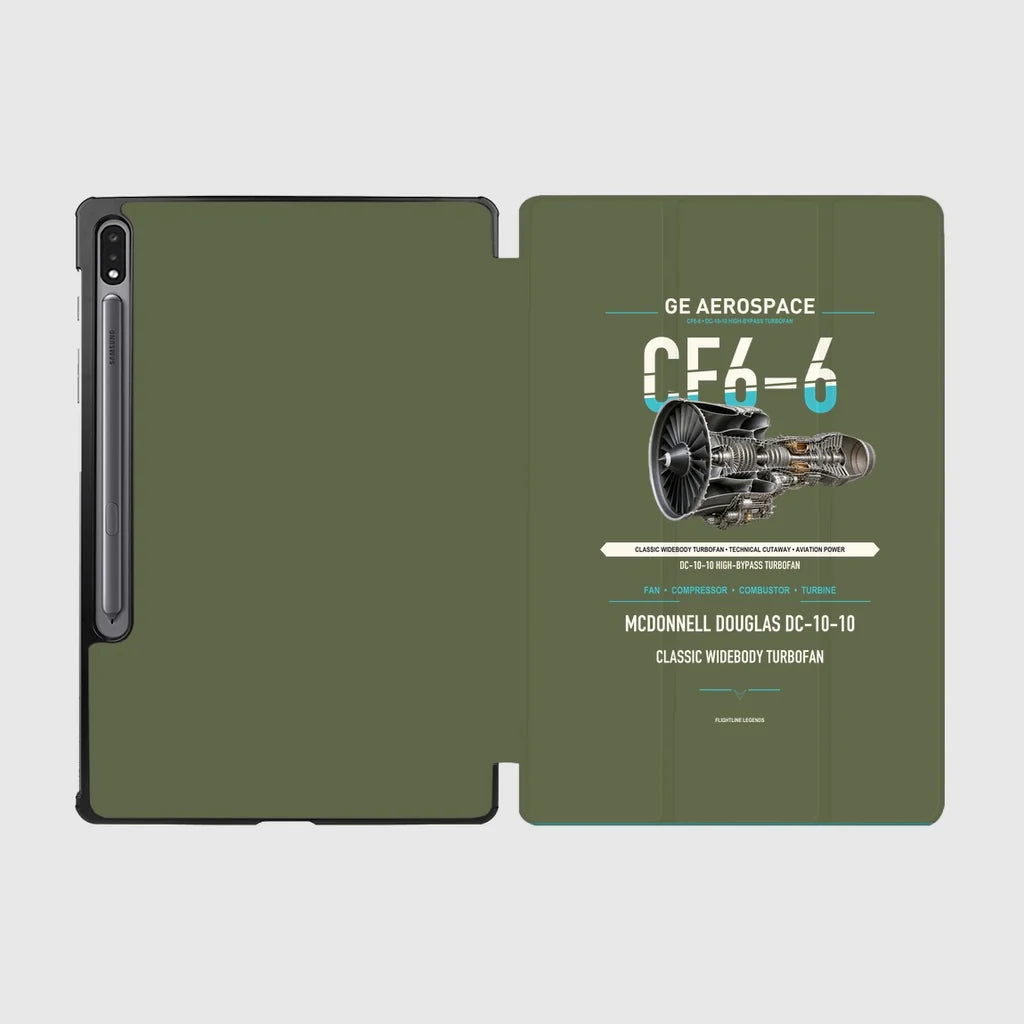 CF6-6 design on green army samsung tablet tablet case