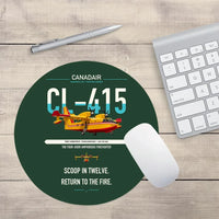 Thumbnail for Canadair CL-415 design on dark green round mouse pad