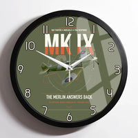 Thumbnail for Supermarine Spitfire Mk IX design on green army framed wall clock