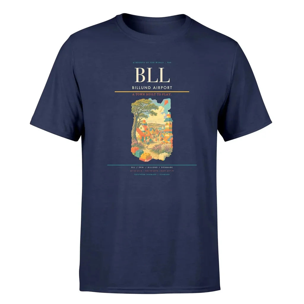 Billund Airport (BLL) Premium T-Shirt Navy Blue
