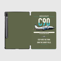 Thumbnail for Beechcraft King Air C90 design on green army samsung tablet tablet case