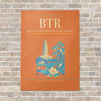 Thumbnail for Baton Rouge Metropolitan Airport BTR - Canvas No Frame - Orange