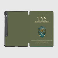 Thumbnail for McGhee Tyson Airport Knoxville (TYS) design on green army samsung tablet tablet case