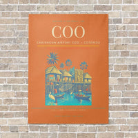 Thumbnail for Cadjehoun Airport COO — Cotonou vertical canvas print - no frame - orange background