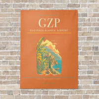 Thumbnail for Gazipasa-Alanya Airport GZP vertical canvas print - no frame - orange background