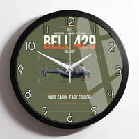 Thumbnail for Bell 429 design on green army framed wall clock