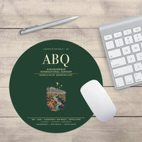 Thumbnail for Albuquerque International Sunport (ABQ) design on dark green round mouse pad