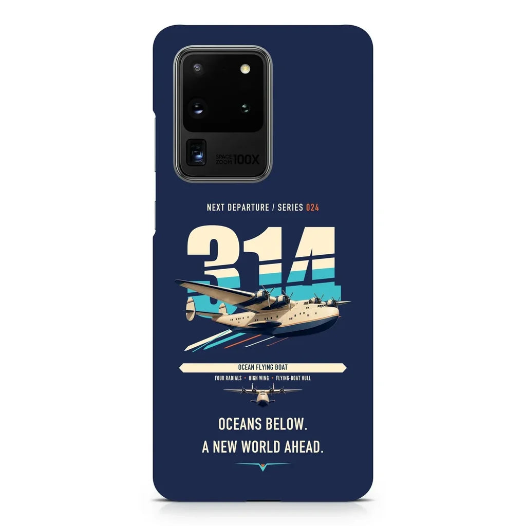 Boeing 314 Clipper design on samsung case - navy blue
