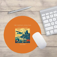 Thumbnail for VINTAGE G4447 - The Clifftop Castle Pass - Designed Mouse Pads design on orange round