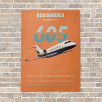 Thumbnail for Bombardier Challenger 605 vertical canvas print - no frame - orange background