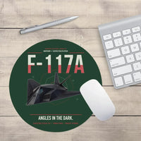 Thumbnail for F-117A Nighthawk design on dark green round mouse pad