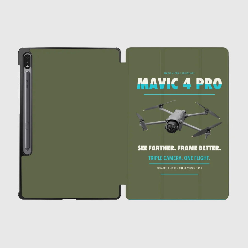 DJI Mavic 4 Pro design on green army samsung tablet tablet case