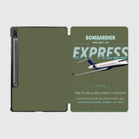 Thumbnail for Bombardier Global Express design on green army samsung tablet tablet case