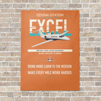 Thumbnail for Cessna Citation Excel vertical canvas print - no frame - orange background