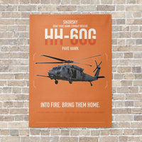 Thumbnail for Sikorsky HH-60G Pave Hawk vertical canvas print - no frame - orange background