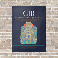 Thumbnail for Coimbatore International Airport CJB - Canvas No Frame - Navy Blue