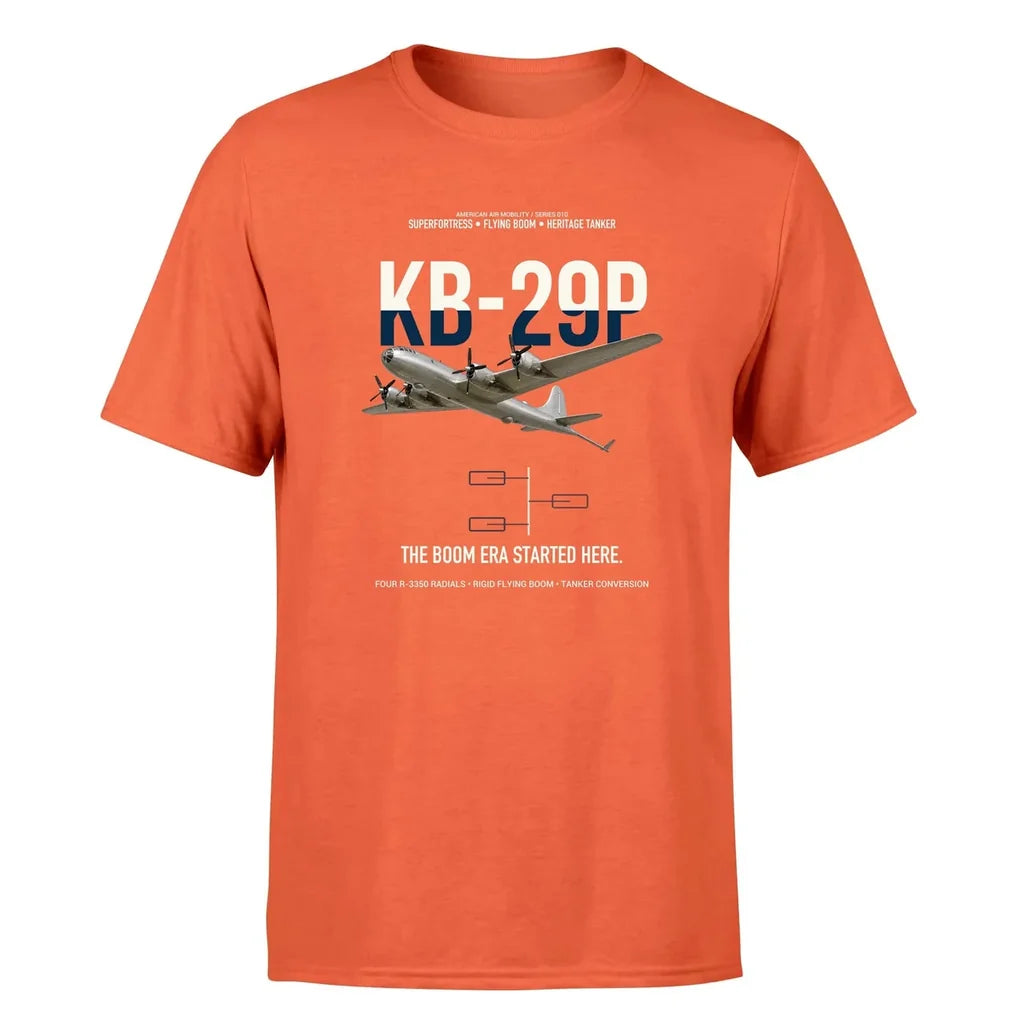 KB-29P SUPERFORTRESS design on orange double-side t-shirt, single-side print