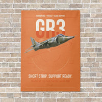 Thumbnail for Hawker Siddeley Harrier GR3 vertical canvas print - no frame - orange background