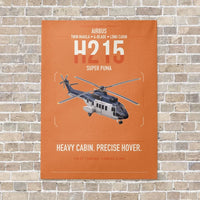 Thumbnail for Airbus H215 vertical canvas print - no frame - orange background