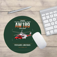 Thumbnail for Leonardo AW189 design on dark green round mouse pad