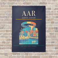 Thumbnail for Aarhus Airport AAR - Canvas No Frame - Navy Blue